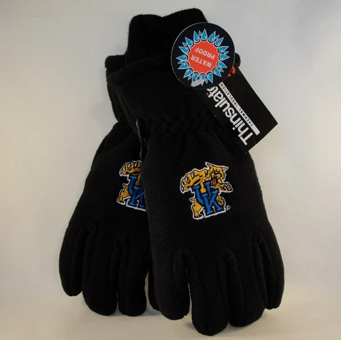 Youth Size Kentucky Wildcats NCAA Thinsulate Fleece Gloves Black Cover