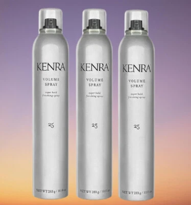 KENRA #25 VOLUME SPRAY 10 Oz. Pack of 3 Cans, SUPER HOLD FINISHING SPRAY 50% VOC - Image 1 of 4