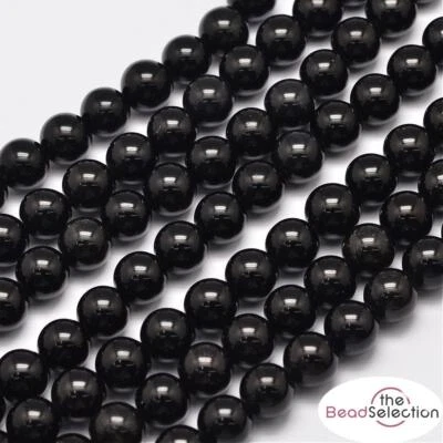  PREMIUM QUALITY BLACK OBSIDIAN ROUND GEMSTONE BEADS 6mm 30 Beads GS171 - Image 1 of 4