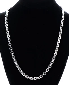 $9,200 New Men's PT950 Platinum Chain Necklace 6mm Octagon Interlock Links 24.5" - Picture 1 of 9