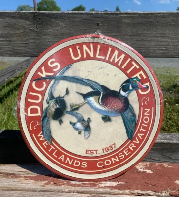 Ducks Unlimited Hunting Tin Metal Sign Wall Bar Garage Decor Classic Vintage - Image 1 of 3