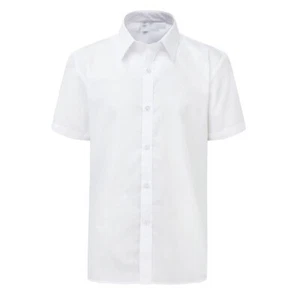 Camisa de cuello escolar de polialgodón de fácil cuidado de manga corta para niñas - BLANCA - Imagen 1 de 1
