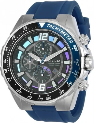 Invicta 24577 Aviador Cuarzo Cronógrafo Fecha Silicona Azul Reloj Correa Hombre - Imagen 1 de 4