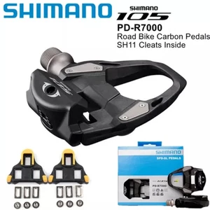 Carbon Clipless Road Pedals SPD-SL Lightweight Wide Contact For Shimano 105 - Picture 1 of 9
