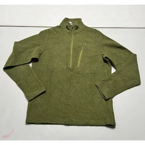 Ibex Merino Wool Blend 1/4 Zip Pullover Mens Small Green Outdoors Casual - Picture 1 of 11