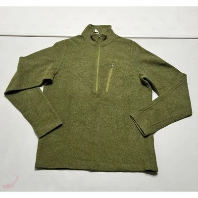 Ibex Merino Wool Blend 1/4 Zip Pullover Mens Small Green Outdoors Casual - Image 1 of 4