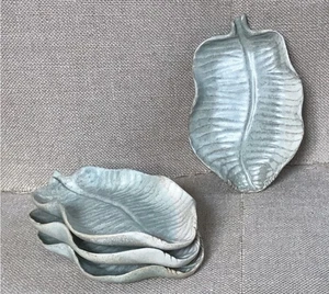 Juego de platos de cerámica en forma de hoja platos aperitivos naturaleza botánica boho - Imagen 1 de 14