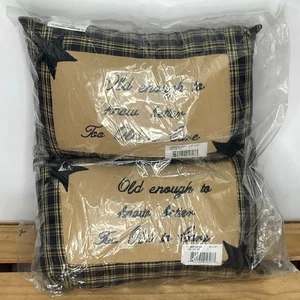 Cambridge Navy "Old enough to know better, Too Old to care" set of 2 SM pillows - Picture 1 of 8