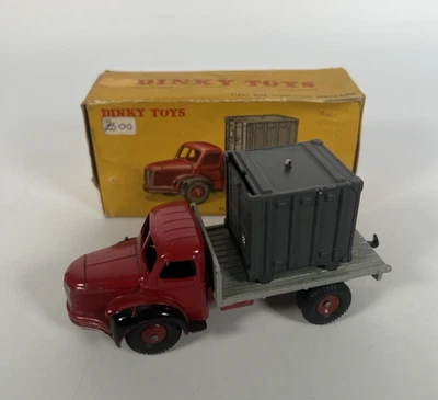 Vintage Dinky Toys 34B Plateau Berliet Avec Container In Original Box — 第 1/4 张图片