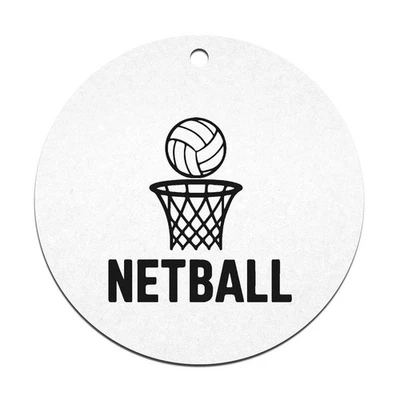 AZEEDA 2 x 70mm 'Netball and Net' Flat Christmas Baubles (CB00132101)