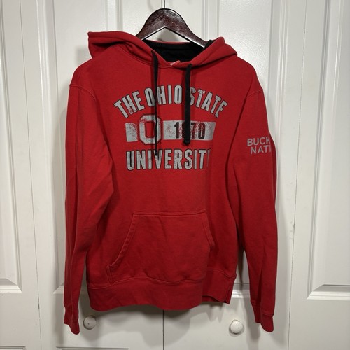 VETEMENTS Felpa con cappuccio Ohio State University taglia M rossa Buckeyes 1870 Buckeye Nation grafica