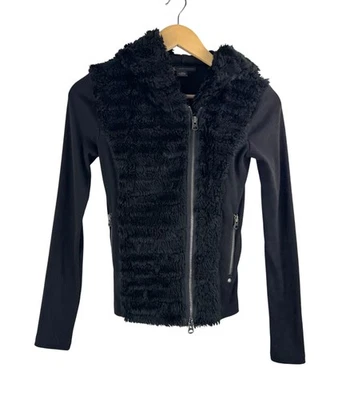 Armani Exchange Chaqueta Forrada de Piel Acanalada Cremallera Con Capucha Negra Y2K Talla XS Foto 1 de 4