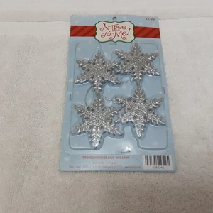 4 Pcs Colorful silver glittering Ornaments for Christmas Tree Decorations - Picture 1 of 4