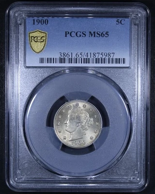 1900 Liberty V Nickel - 5c PCGS MS65 - PCGS Gold Shield - Image 1 of 4