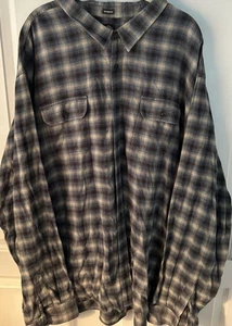Camisa de franela Wrangler Wrancher para hombre XL alta gris a cuadros perla a presión occidental  - Imagen 1 de 7