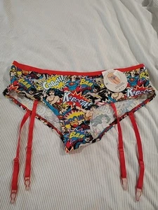 Wonder Woman Comic Pantie Removable Garter Large Girl Power Fan Wham Bam Crash - Picture 1 of 6