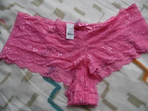 Boux avenue Pink lace boxers size 20 BNWT lipstick classic sexy sheer rave - Picture 1 of 4