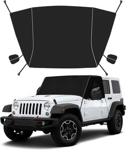 Front Windshield Sunshade Snow Cover Visor Protector For 07-18 Jeep Wrangler JK - Picture 1 of 7