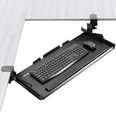 VIVO Premium Height Adjustable Clamp-on Tilting Computer Keyboard and Mouse Tray - Image 1 of 4