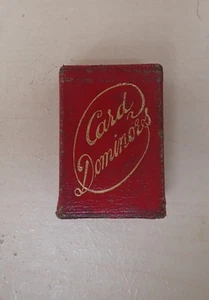 Vintage 1900s leather-boxed set of Goodall 'Card Dominoes' Complete - Picture 1 of 4