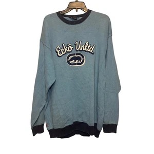 Vintage Y2K Ecko Unltd babyblauer Pullover mit Rundhalsausschnitt. Größe 2XL - Bild 1 von 8