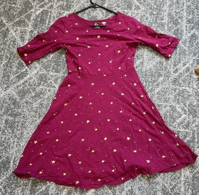 Vestido Patinador Antiguo Azul Marino Magenta Dorado Estrellas Manga 3/4 Niñas Talla 16 Foto 1 de 4