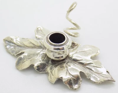 Винтажный итальянский миниатюрный подсвечник ручной работы из стерлингового серебра 925 пробы для кукольного домика - Изображение 1 из 4