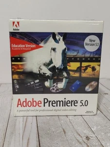 New Adobe Premiere 5.0 / 5.1 Big Box Full Version Windows 95 NT 4.0 Sealed - Picture 1 of 11
