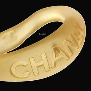 CHANEL Bracelet Bangle AUTH Coco CC Mark Vintage kenkenjp Clear light orange - Picture 1 of 12