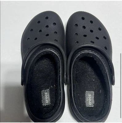 Zueco Crocs Niños Pequeños Clásico Forrado de Piel Negro Talla 3 Zapatos Sin Cordones  Foto 1 de 4