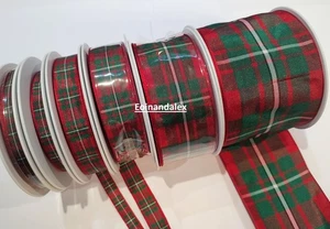Nastro tartan MacGregor Berisfords omologato scozzese 7 10 16 25 40 70 mm - Foto 1 di 3