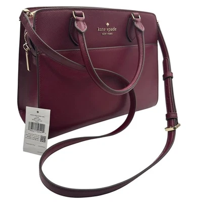 Bolso Bandolera Kate Spade New York Cuero Borgoña Dorado Madison Saffiano Foto 1 de 4