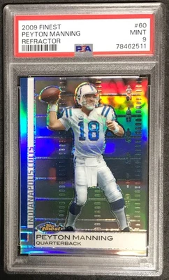 Peyton Manning 2009 Finest Refractor Parallel Card #60 - Colts - PSA 9 MINT - Image 1 of 2