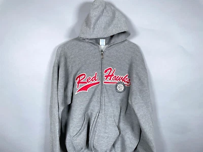 VTG Russell Athletic Miami University RedHawks Zip Hoodie Medium Sweatshirt - Image 1 of 4
