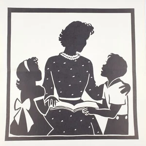 Vtg 1950s Gedge Harmon Silhouettes Poster Print Black White Bible Stories 17x23 - Bild 1 von 8