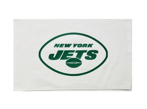NFL New York Jets White Rally Towel Green Logo 11" x 18" 100% Cotton Cover