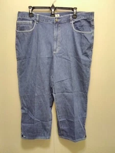 Orvis Denim Blue Jeans Cropped Elastic Waist Size 18 NWOT - Picture 1 of 4