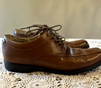 男式 Calvin Klein 棕色皮革正装鞋 9.5 码 — 第 1/4 张图片