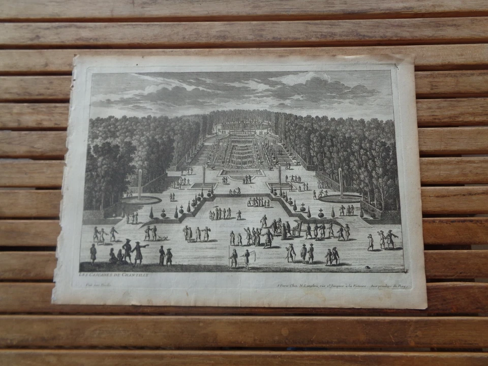 Gravure cascades du château de CHANTILLY  par Perelle Langlois - 1675 - Photo 1/1
