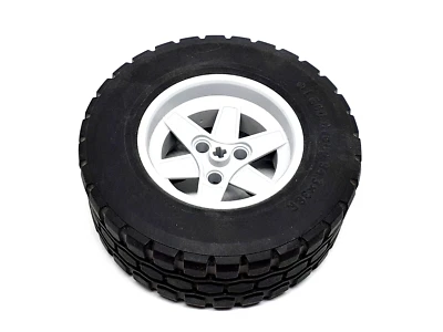 1 x Lego® Technic Felge 44772 hellgrau + Reifen  94.8 x 38R hell grau - Bild 1 von 2