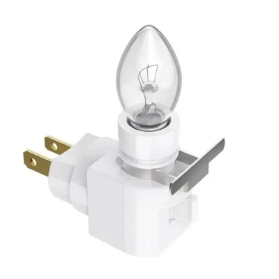CRAFTS-N-HOBBY-SHOP White Plug In Night Light With Bulb 4 Watt On / Off Switch With Rotating Base
