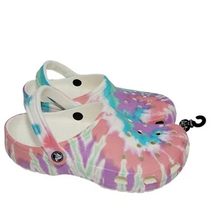 Crocs Clogs Jr Big Kid J6 Classic Tie Dye Multi Color Child 205451 Women 8 Men 6 - Picture 1 of 14