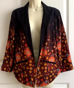 Anthropologie Cartonnier Telluride Damenblazer ombre Größe 8 Blumenmuster offen neu mit Etikett - Bild 1 von 5