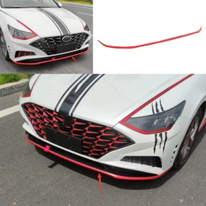 Fit For Hyundai Sonata 2020-2023 Sticker Red Front Bumper Lower Strip Guard Trim - Picture 1 of 10
