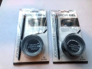 AUGENBRAUENGEL 2er-Set NABI WASSERFEST dunkelbraun EG-03 4 G 0,14 OZ PINSEL & GEL - Bild 1 von 2