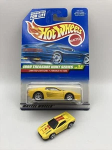 1999 Hot Wheels Treasure Hunt Series (Black Base) Ferrari F512M Yellow TH #5 - Picture 1 of 11