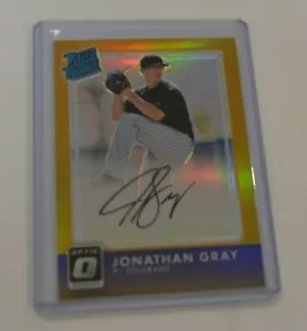 Jonathan Gray RC Auto autograph /5 Gold Refractor Rookie Jon 2016 Donruss Optic - Picture 1 of 4