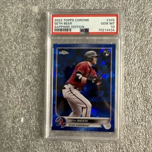 2022 Topps Chrome Sapphire #345 Seth Beer RC Rookie DIAMONDBACK PSA 10 GEM MINT - Picture 1 of 3