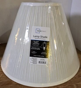 NIP Light Tan Off-White Pleated Fabric Table Accent Lamp Light Shade - Picture 1 of 7