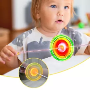 1PC Spinning Wheel Toy Colorful Glow Up Novelty Kid's Toys Pull Line Flywheel - Picture 1 of 12